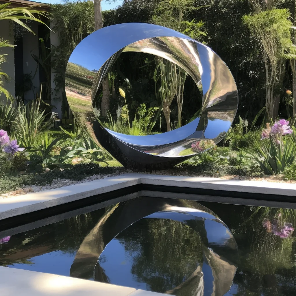 Современная 316 из нержавеющей стали, зеркальная линия, скульптура, открытый парк, металлическая статуя, кулон, фигурка, зеркальная полировка