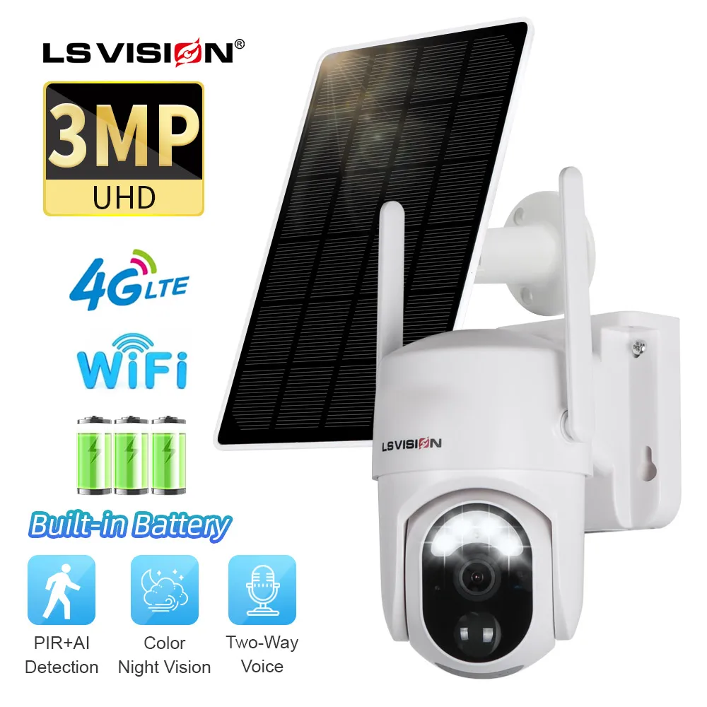 LS VISION Popular Sell 3MP PTZ Camera TF SIM Card Ubox APP Waterproof IP66 MIC Camara IP 4K