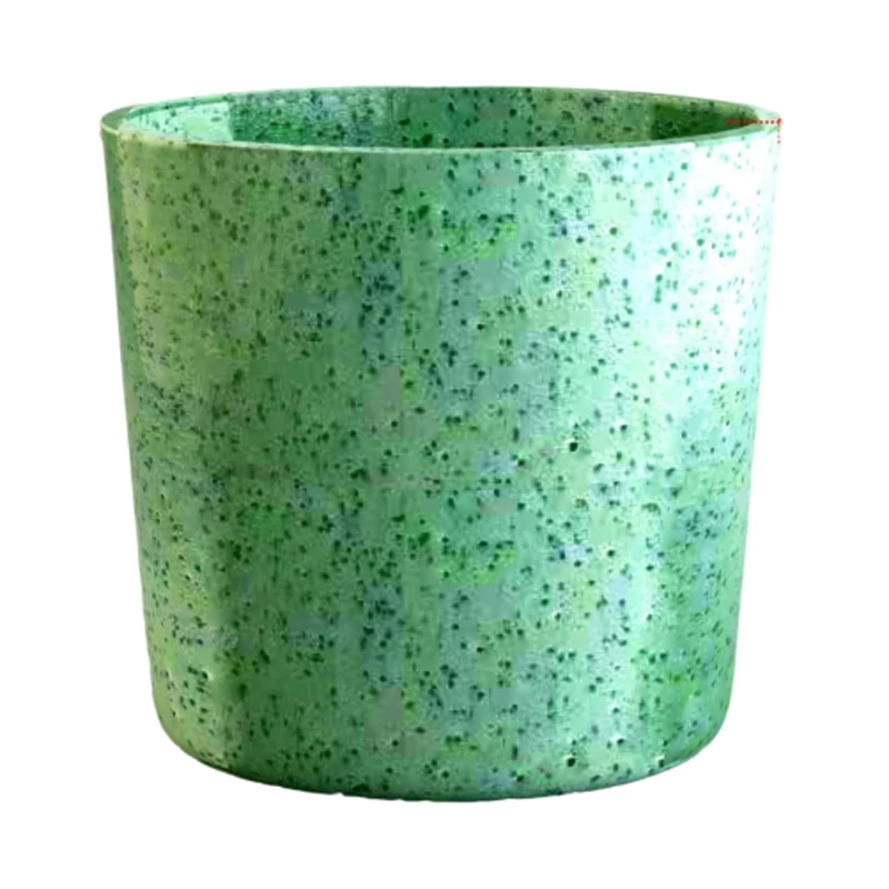 Круглые большие горшки в горошек зеленый цвет стиль использования металла для дома и сада современный дизайн помещении на открытом воздухе