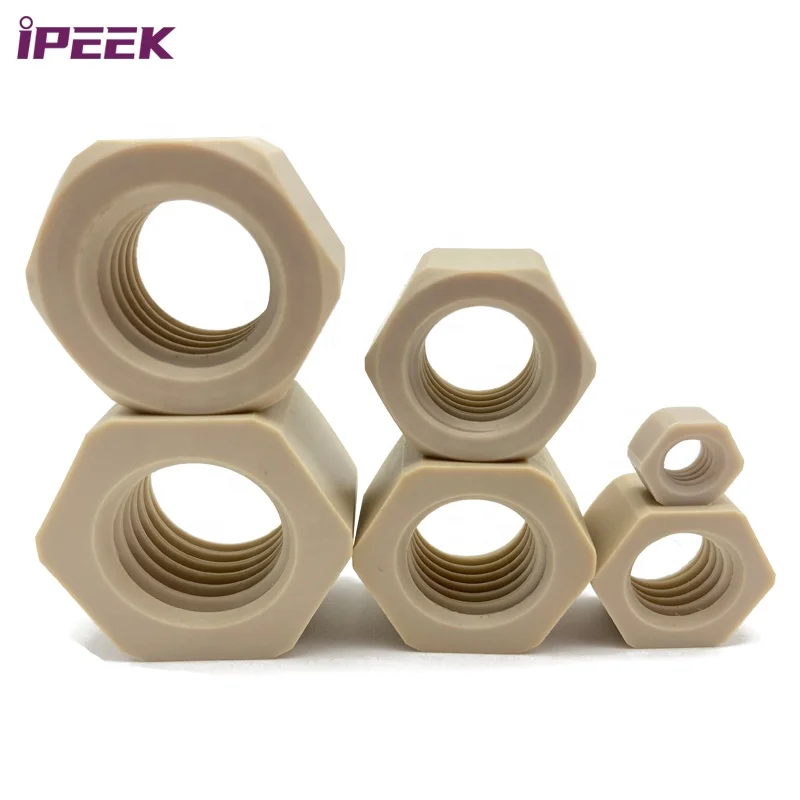 Stock Variety Size Virgin Material Thin Thick PEEK Screw Hex Nut