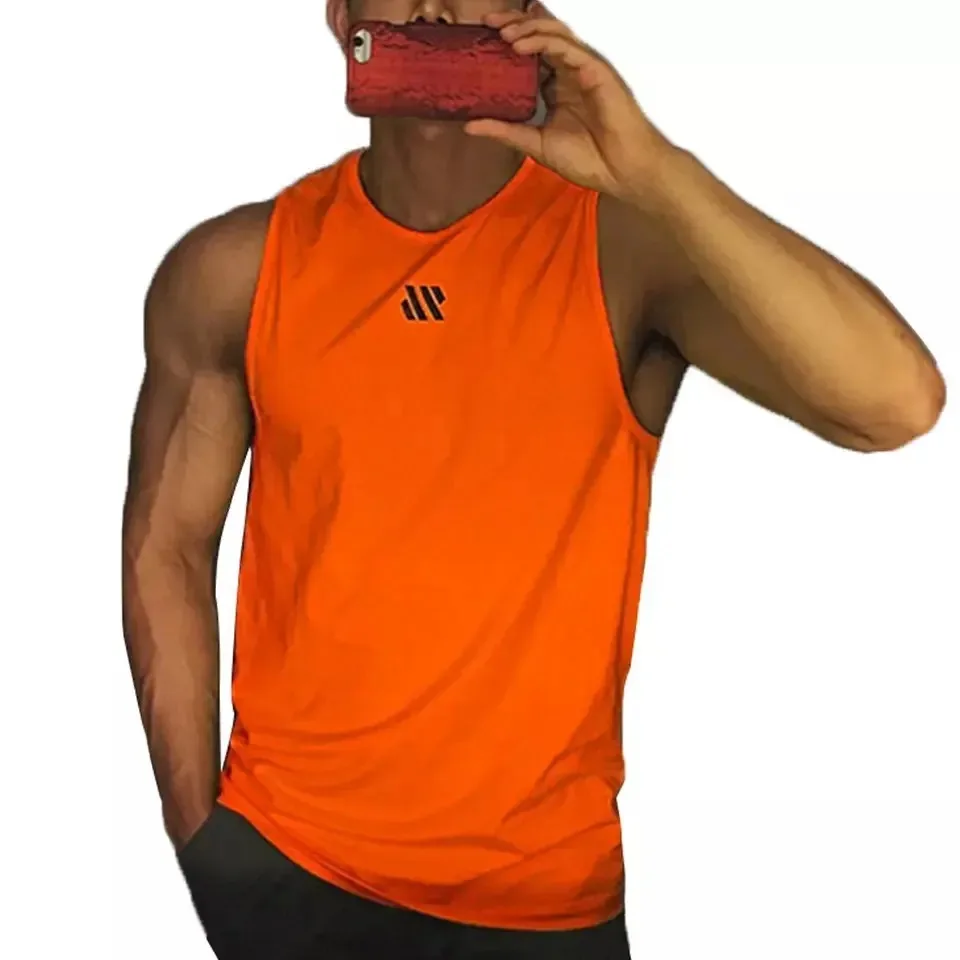 OEM Men Tank Top Sport Spandex Cotton Vest gym Clothing men workout wear Printing Men Slim Tank Top