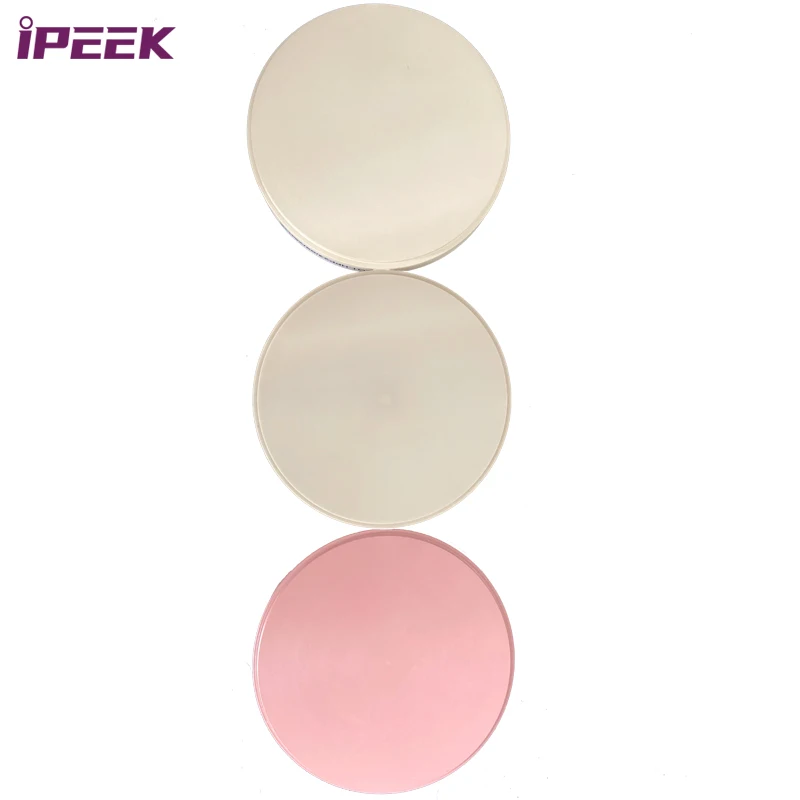 IPEEK зуб стоматологический 98 мм белый натуральный желтый гингива полиэстерон PEEK блок диск без диска для CAD CAM