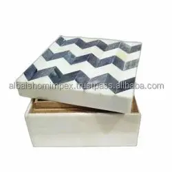 Handmade Ox Bone Inlay Box Custom Resin Marble with Mother of Pearl Small Wooden Storage for Jewelry Gifts in India