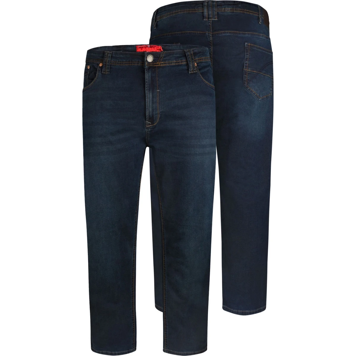 Cotton Comfort Fit Rockford Denim Jeans dark navy denim jeans plus size zip fly waist button jean men pants Wholesale Rate