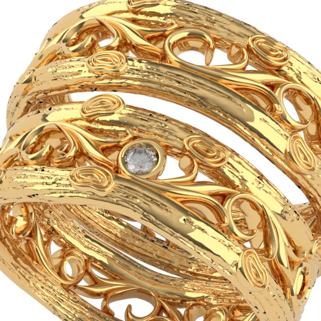 Luxury Gold-plated 925 Silver Ring With Zircon Made In Italy Jewelry Inspired By a Film High Quality Ring
