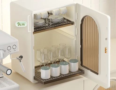 Light luxury multi -layer home kitchen cup water cup storage shelf desktop dust wine glass tea cup tea set Cupboard