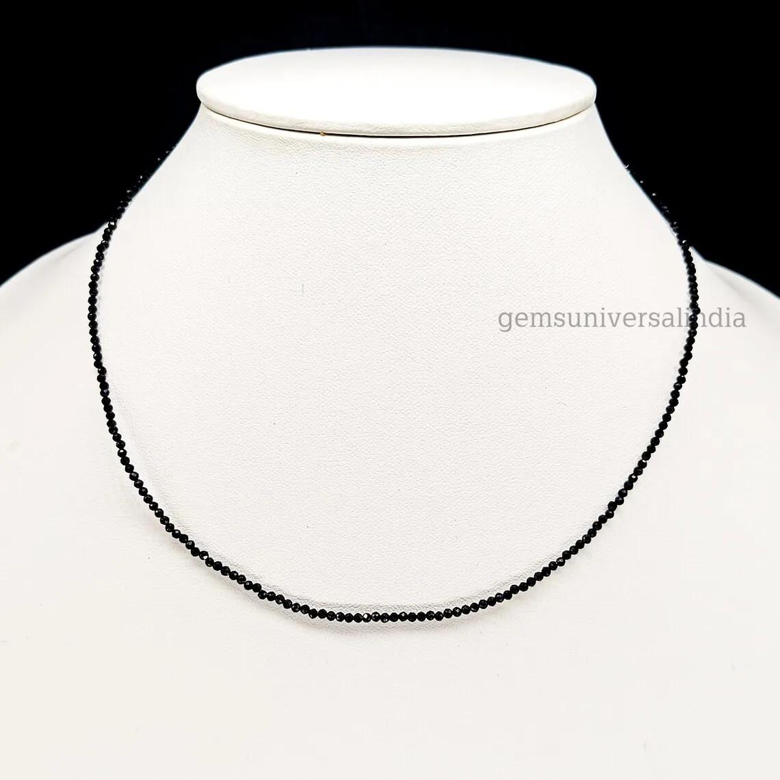 Natural Black Spinel Faceted Beads Necklace Fashion Dainty Choker Gemstone Beaded Necklaces for Women Unisex Jewelry Gift Bulk