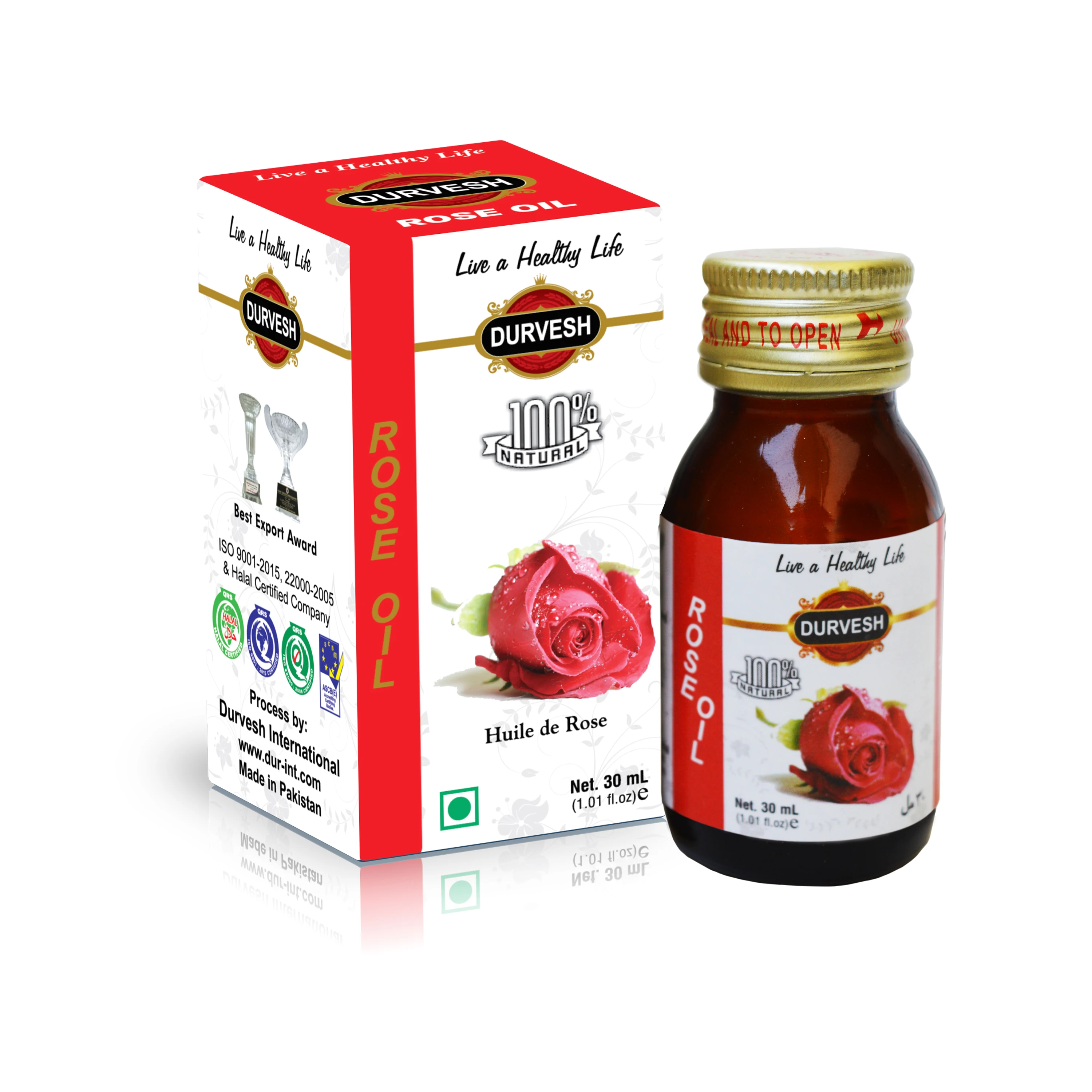ROSE OIL Private LOGO Pure Oil Amber Glass & PET Bottle 3 Years Top Grade 30ML X 96PCS PER Carton 100 % Pure