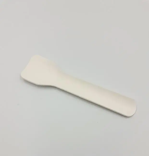 Hot Selling Disposable Ice Cream and Dessert Eatable Flatware Natural Bagasse Paper Dessert Spoons for Sale