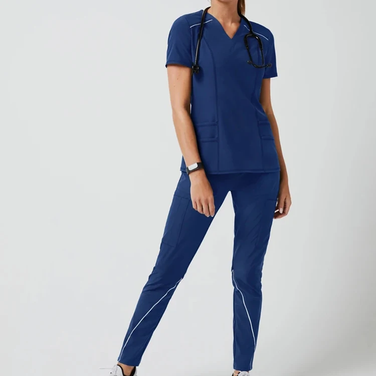 Eco-friendly Stretch Scrub Sets Women Wrinkle Top Jogger Nurse Scrubs Suit Medical Nursing Scrubs Hospital Uniforms