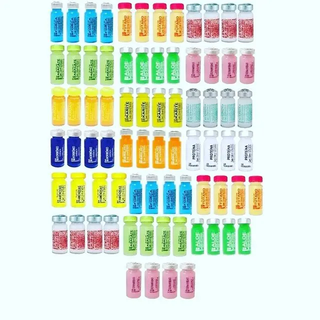 Dermabel Hair Vitamin Ampoules Keratin Treatment Avocado Oil Aloe Vera Silicone Oil Hyaluronate Acid Jaborandi Oil Protein 25 un