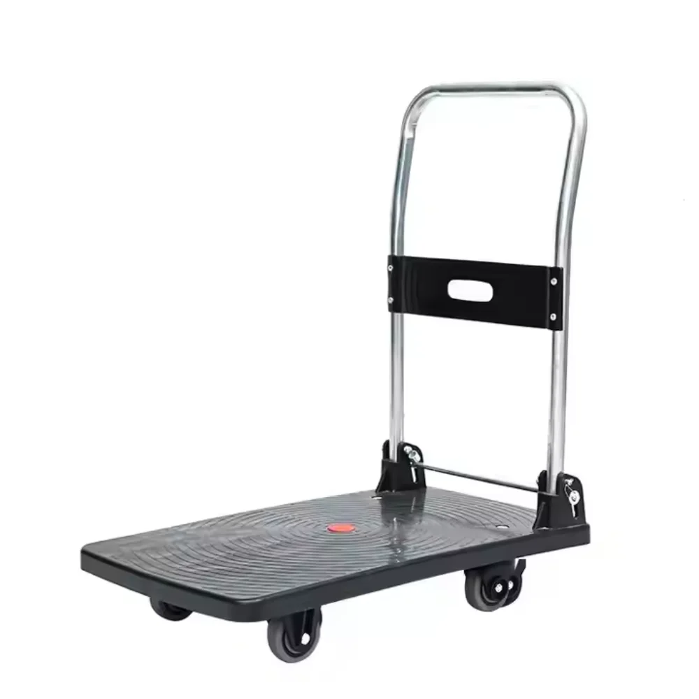 Factory Wholesale Heavy Duty Foldable Plastic Platform Trolley with 150kg Load Capacity Used Machinery
