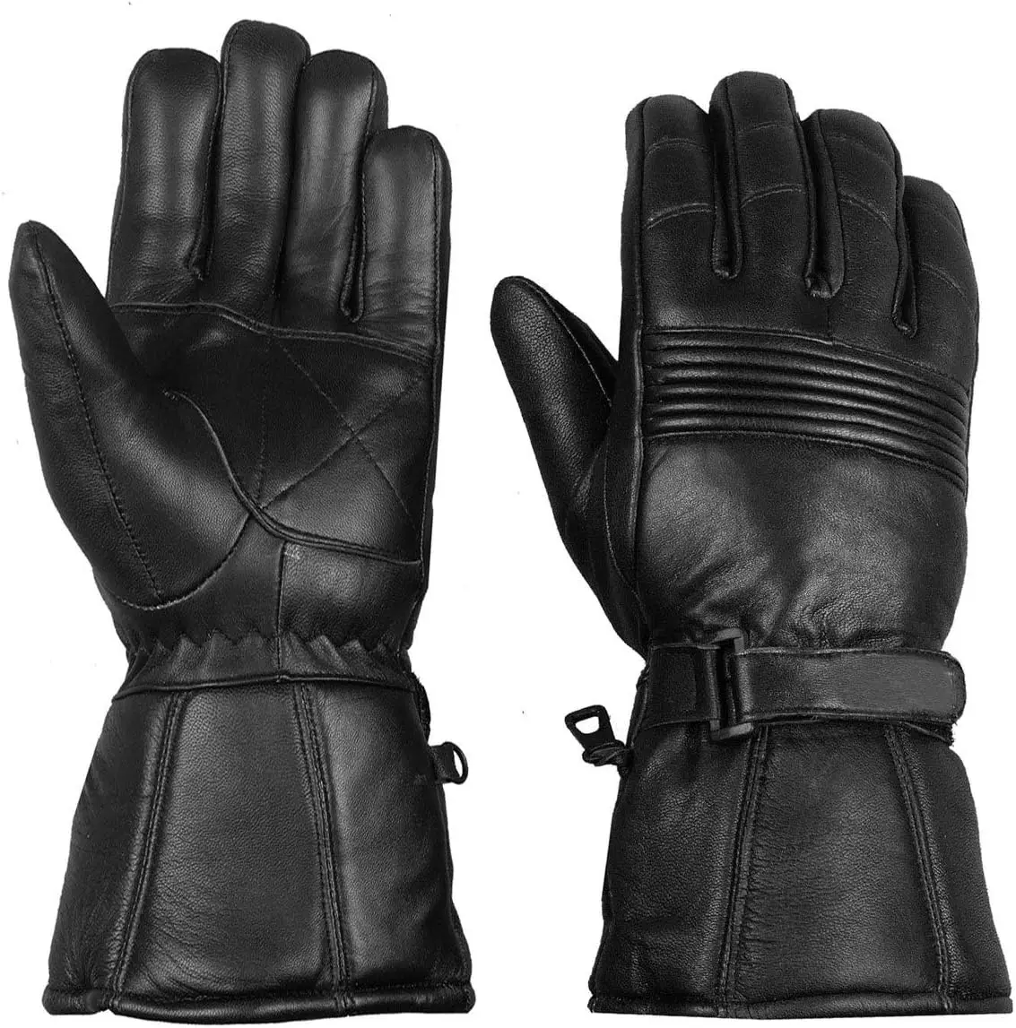 Customize Manufacturing Men Premium Winter Motorcycle Biker Sheep Leather Gauntlet Thinsulate Gloves Made In Pakistan