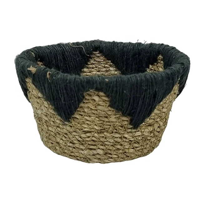 Vietnam High Quality Woven Seagrass Belly Basket Plastic Cotton Wicker Material for Storage Plant Pot Laundry Basket Storage