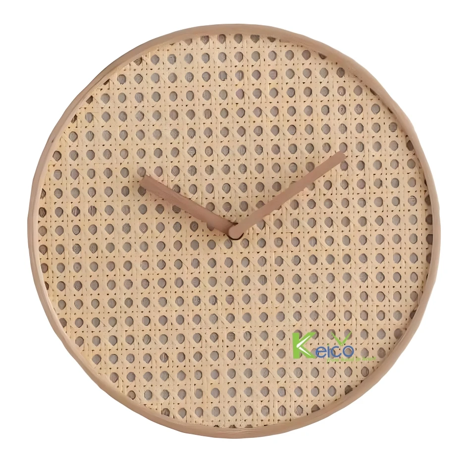 Rattan Webbing and Wooden Wall Clock Table Clock For Wall Hanging Decoration Price Tag Display 1 ton 5 Star Ac Price Home Decor