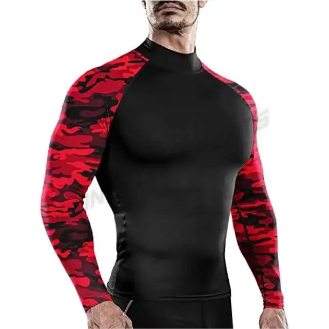 Популярный дизайн новейший мужчины Rash Guard с длинным рукавом для спортзала Лидер продаж компрессионный продажи
