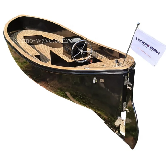 Luxury pleasure boat as Dutch design by teak wood new build from mold 7.50 meter long sloep with or without motor