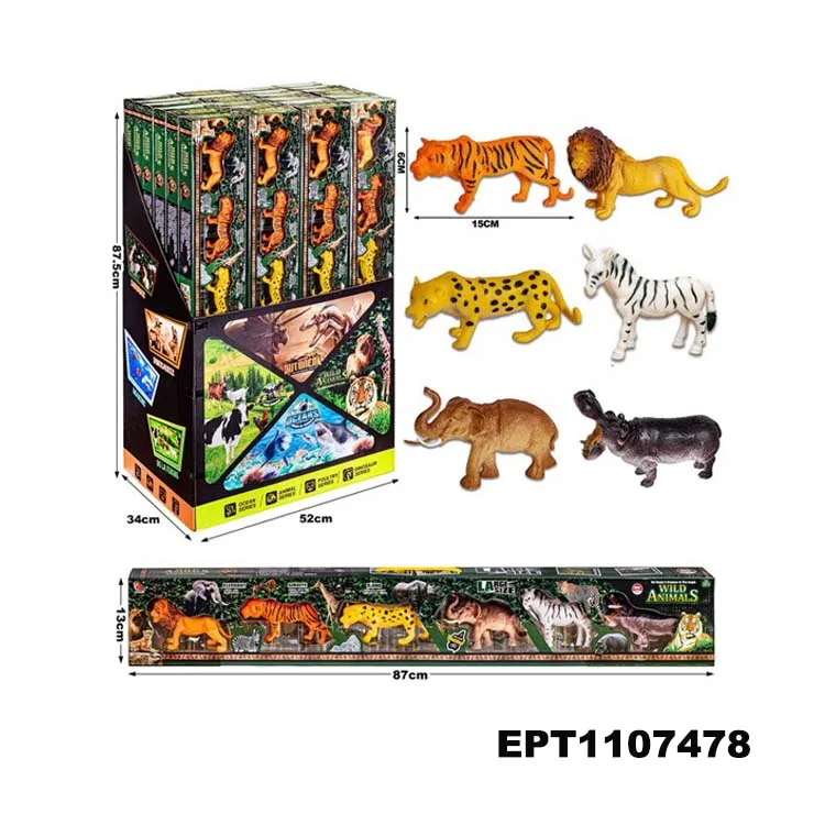 EPT Dollar Toys 24Pcs Learning Farm Animal Figurines Model Simulation Mini Jungle Dinosaur Wildlife Marine World Toy For Kid