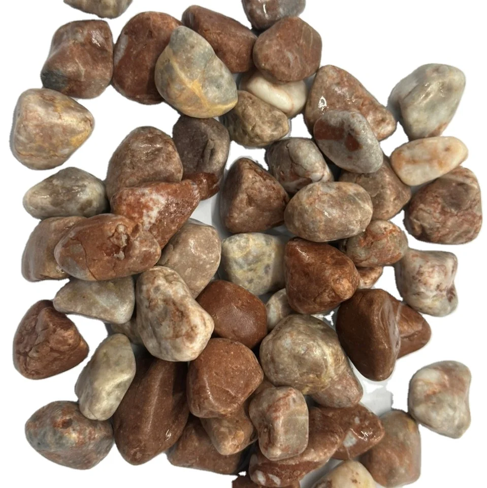 Top Quality Tumbled Unpolished 10-80mm Pink pebbles tumbled stone pebble for garden landscape decoration outdoor Gravel
