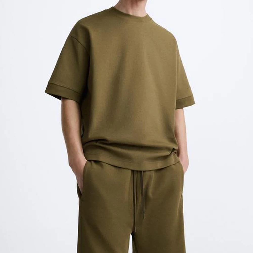 Summer New Wholesale Clothing Gym Short Set Men Street Wear Solid Summer Set T-shirt And Shorts Set For Men