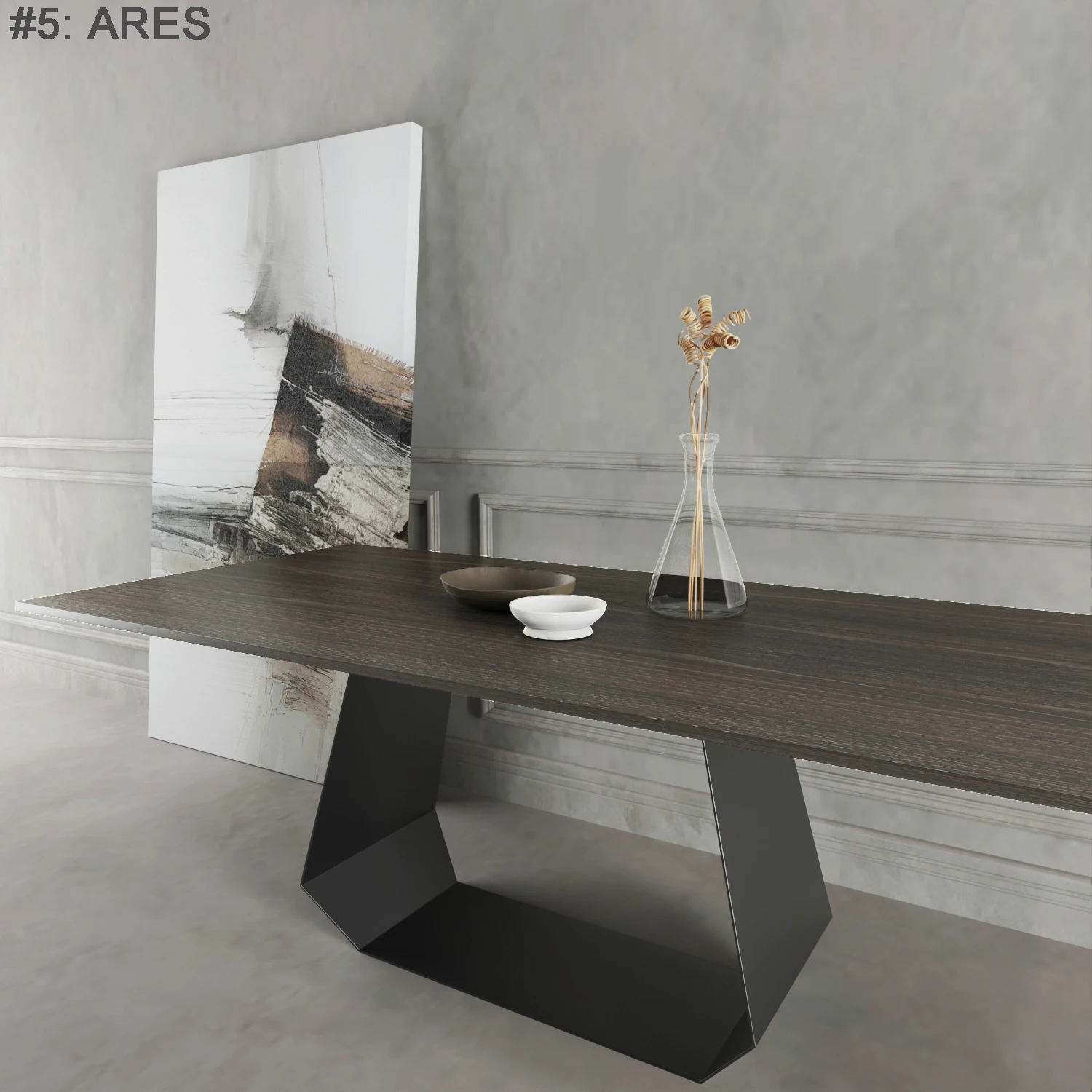 Table Top White and Black Heat Resistance Compact Color Waterproof Edge Stone Wood Decorative Room Food