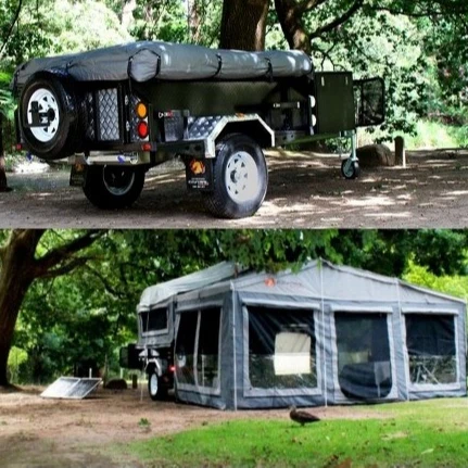 SEC Off Road Camper Trailer With Watermark External Shower Box Foldable Tent Deluxe Powdercoat Kitchen and Upgraded Suspension