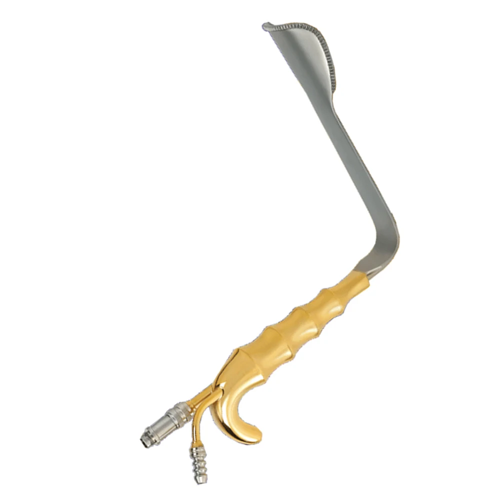 Gold Handle Tebbetts Breast Retractor Fiber Optic Light Guide And Suction Tube Retractor Stainless Steel Endoscopic Retracto