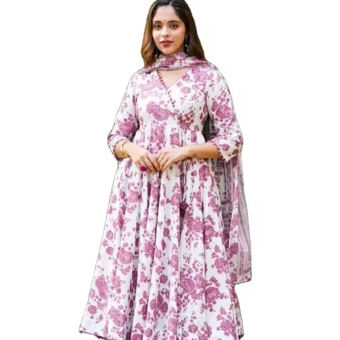 Pakistani Cotton Salwar Kameez Anarkali Dress Gown Buy From Sellers In India At Reasonable Price Indian Traditional Dress