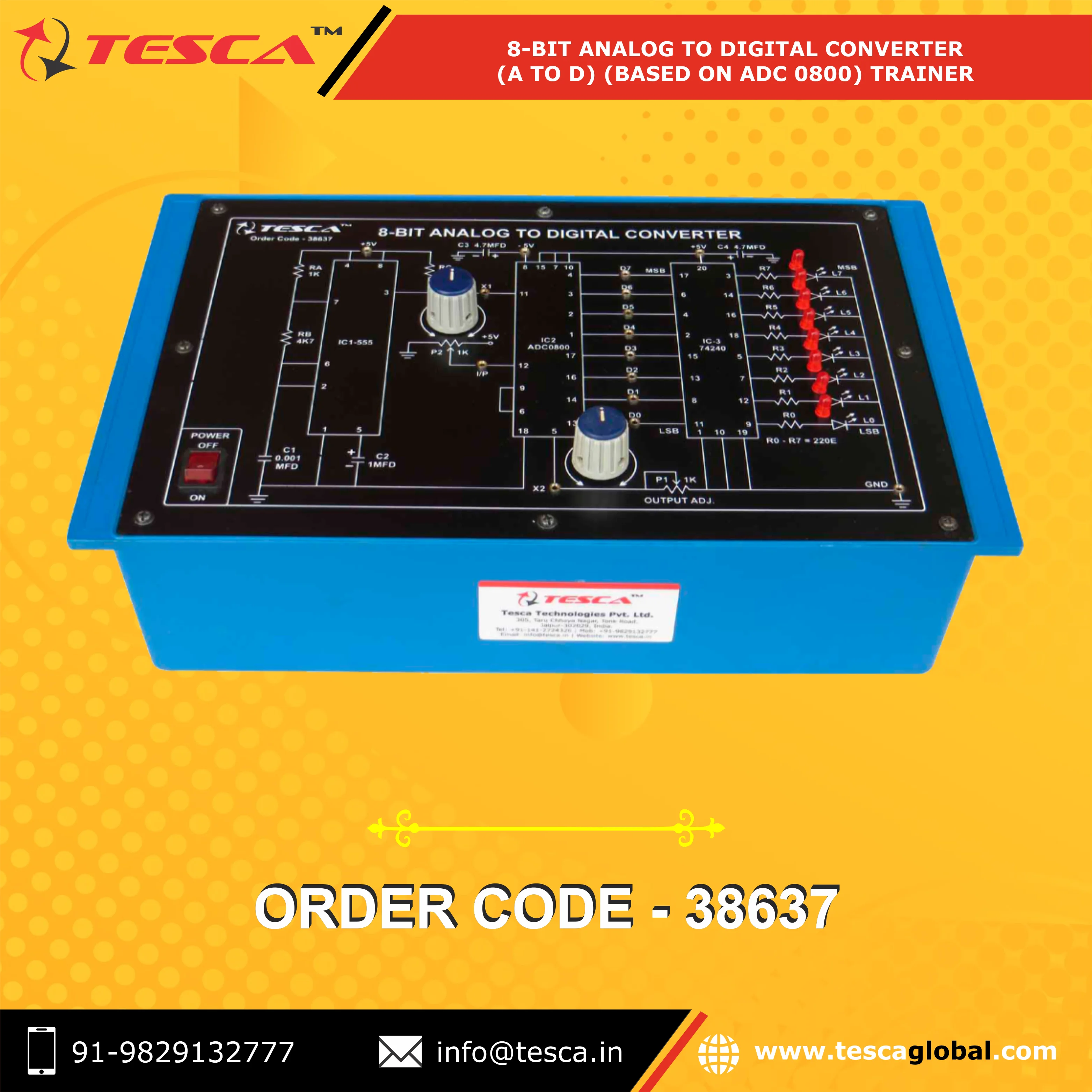 8 битный аналого-цифровой (A/D) конвертер (со штаб-квартирой в ADC 0800)