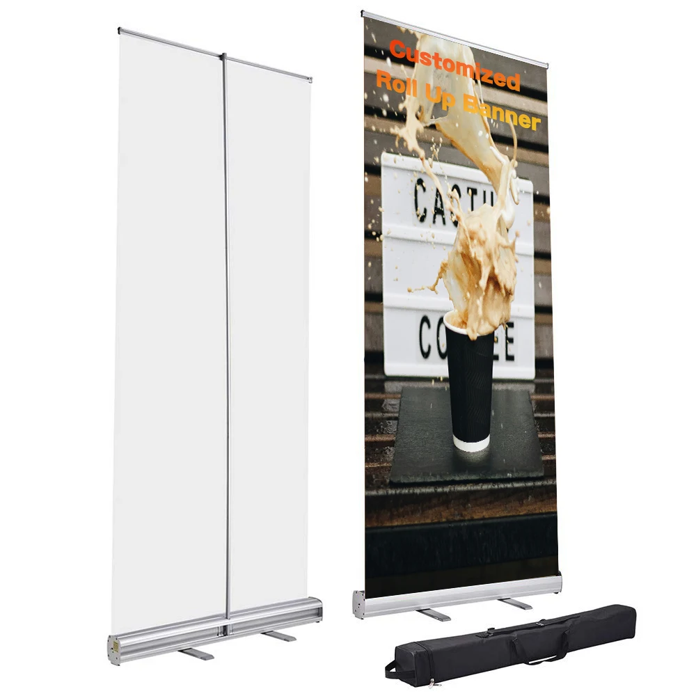 Advertising Banner Stand Roll Down Banner Roll up Standee Aluminum Alloy Retractable Banners for Trade Show Roll Up Stand