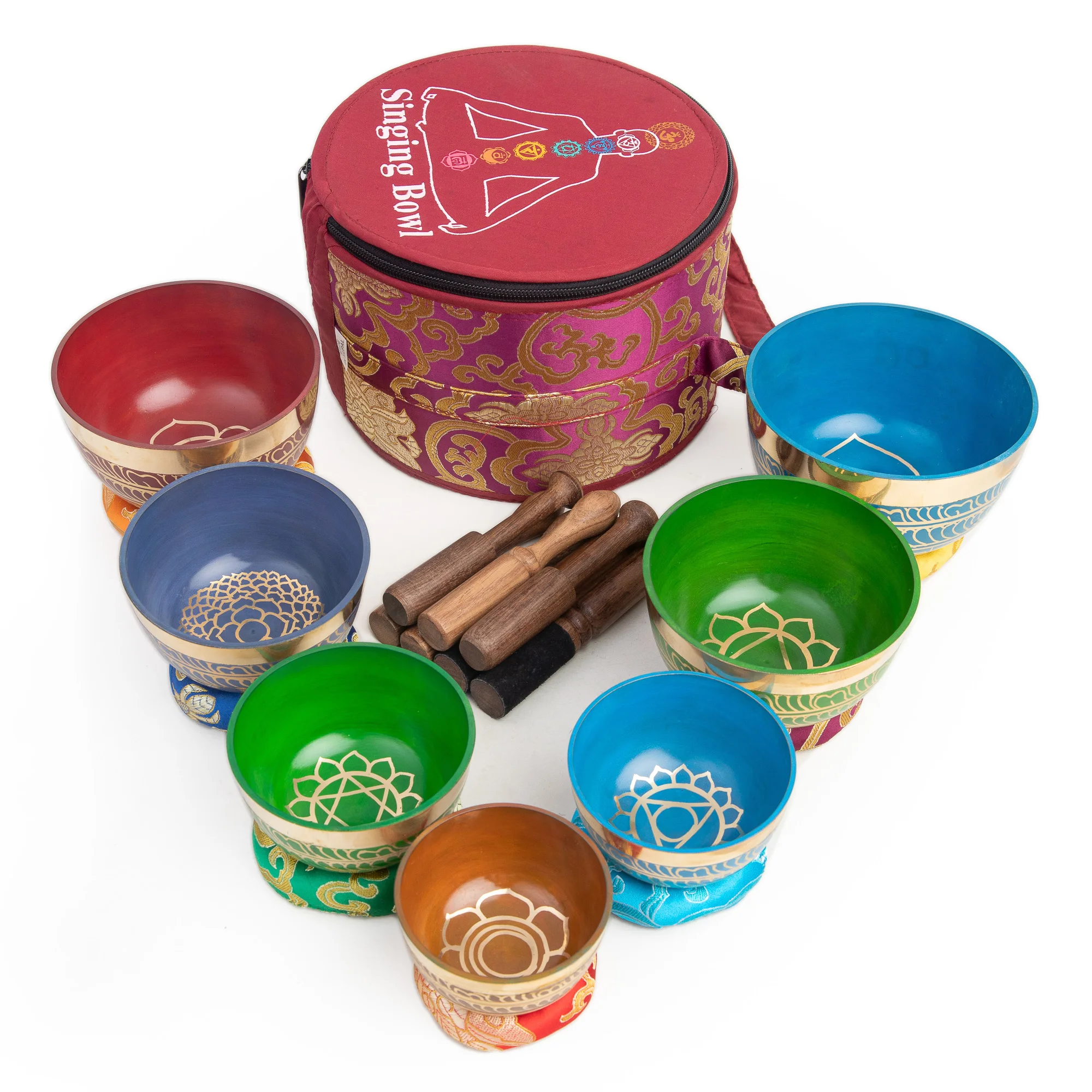 Handcrafted 7 Chakra Singing Bowl Set for Meditation and Sound Healing  Perfect for Spiritual Wellness