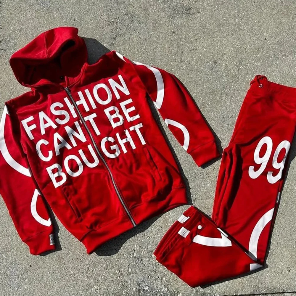 Wholesale 2024 OEM  High Quality Hoodies Tracksuits 100% Cotton Tracksuits For Men Custom Logo Mens Casual Tracksuit For Unisex