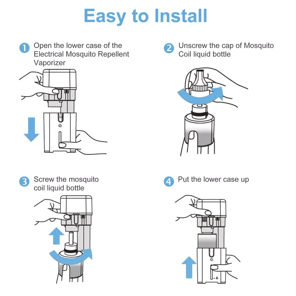 Taiwan Made Rechargeable Electrical Mosquito Repellent Vaporizer with Lamp for Outdoor Activities
