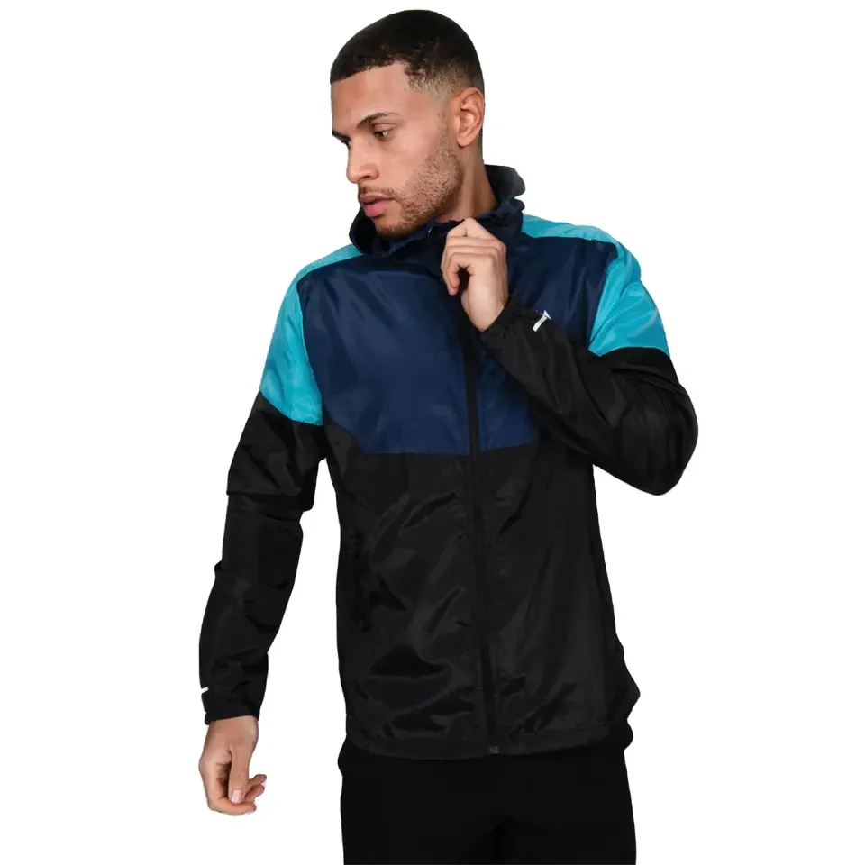 2023 OEM Wholesale Custom Printing Lightweight Windproof Color Block Sport Windbreak Jacket For Men