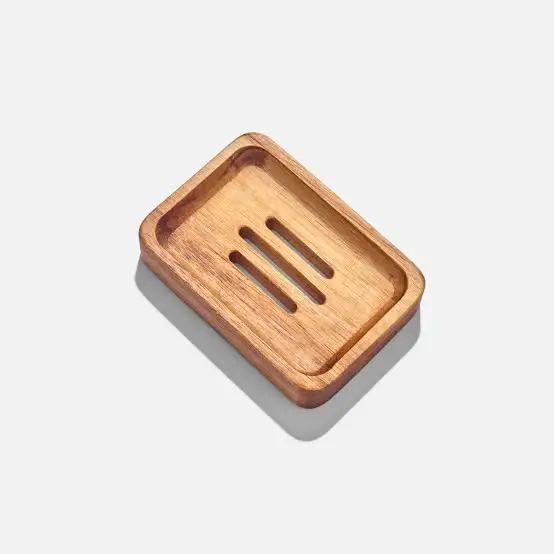 Bamboo Soap Dish Natural Wood Box with Lid Bar Tray Holder Storage Rack Container From India