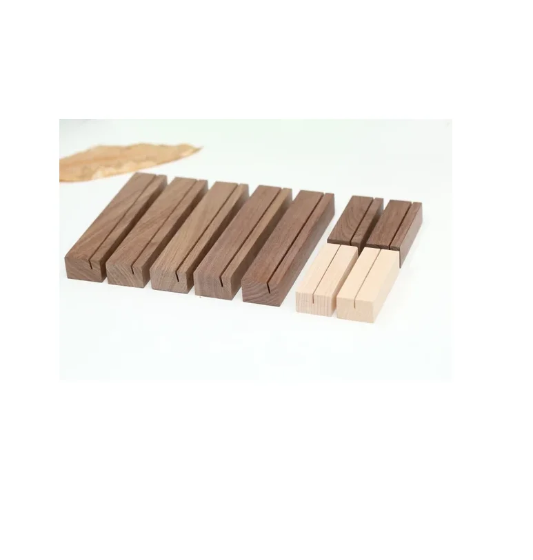 Personalized Acacia Wooden Business Cards holder With pen holder tableware decor Multi functional Wood Business Card Holder