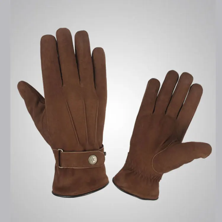 New Design Best Sheep Deerskin  Cowhide Leather Summer Winter Brown Dress With matching Driving Gloves Men Women