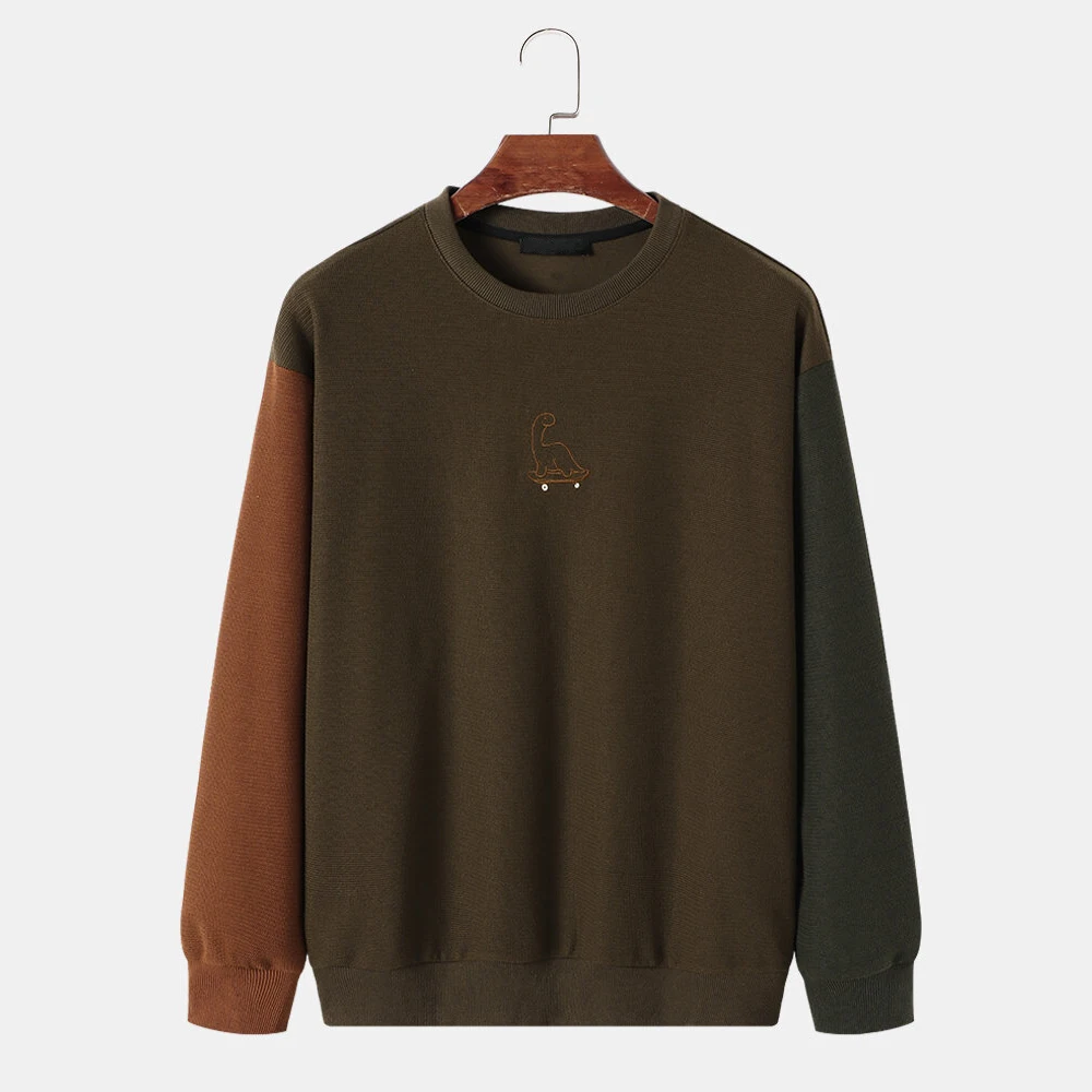 2024 Man Sweatshirt Fleece Inside Pullover 100% Cotton Heavy Weight Crew neck Jumper Men Printed Sweatshirt