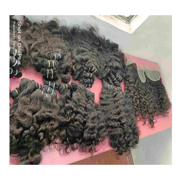 best quality indian natural temple natural virgin young donor Raw Indian Curly human Hair in India