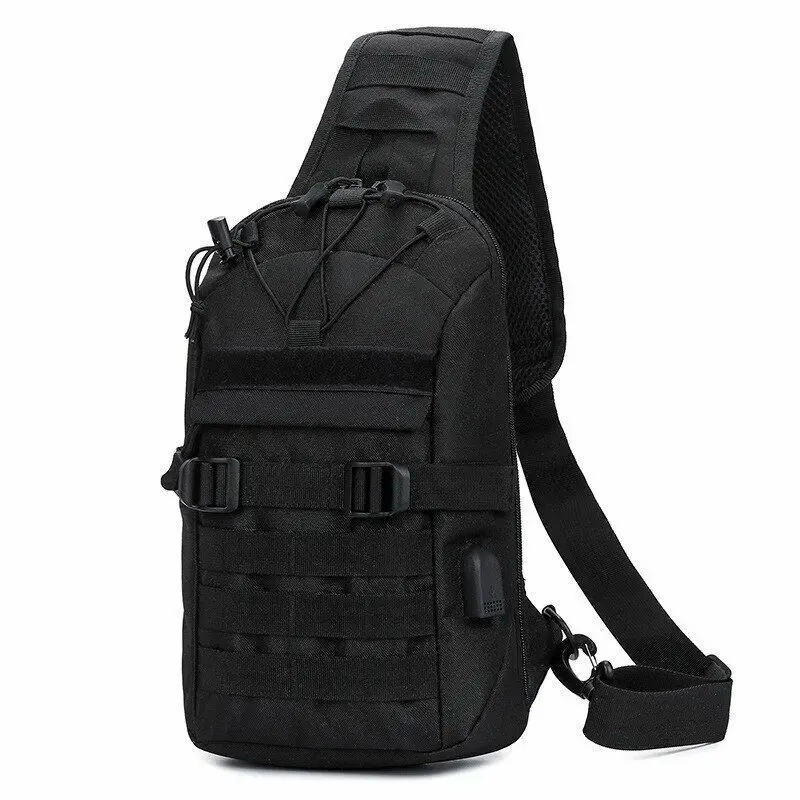 AYPPRO Large Capacity Chest Bag Casual Male Sling Rucksack Backpack Waterproof USB Charging Shoulder Crossbody Bag Outdoor