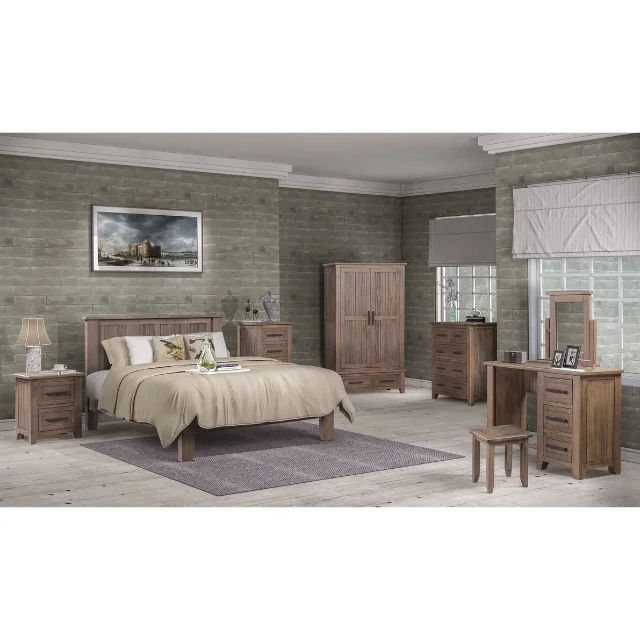 Latest Design Home Furniture Furniture Queen Wood Bed Frame Modern Luxury Bedroom Set Upholstered Bed Vietnam Manufacturer