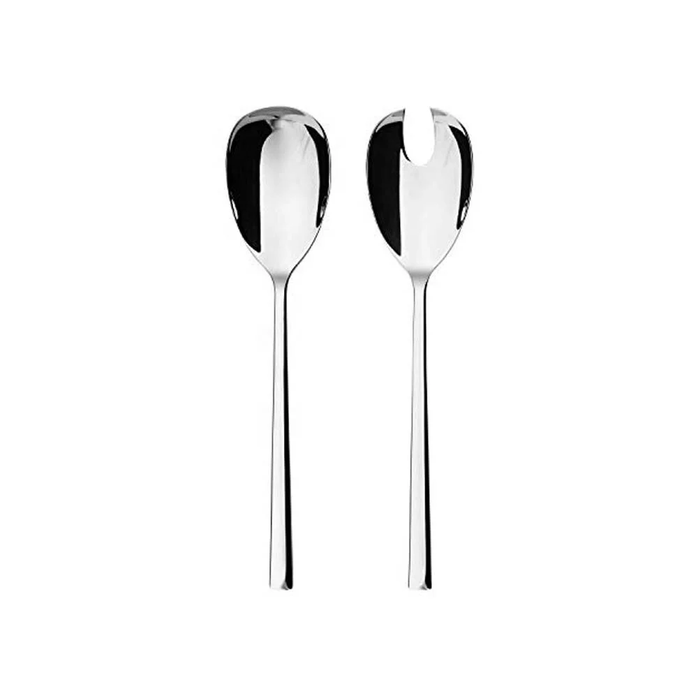 High Quality Unique Robust Elegant Stainless steel Gold plated Serving Fork Embossed Leaf end Handle Salad Server Spoon