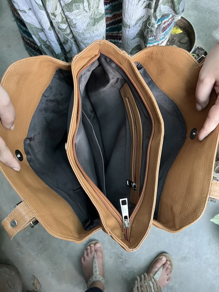 Western Style Double Handle Cowhide Fur Crossbody Bags High Quality Fashionable Front Zipper Real Leather Sling Bag For Women