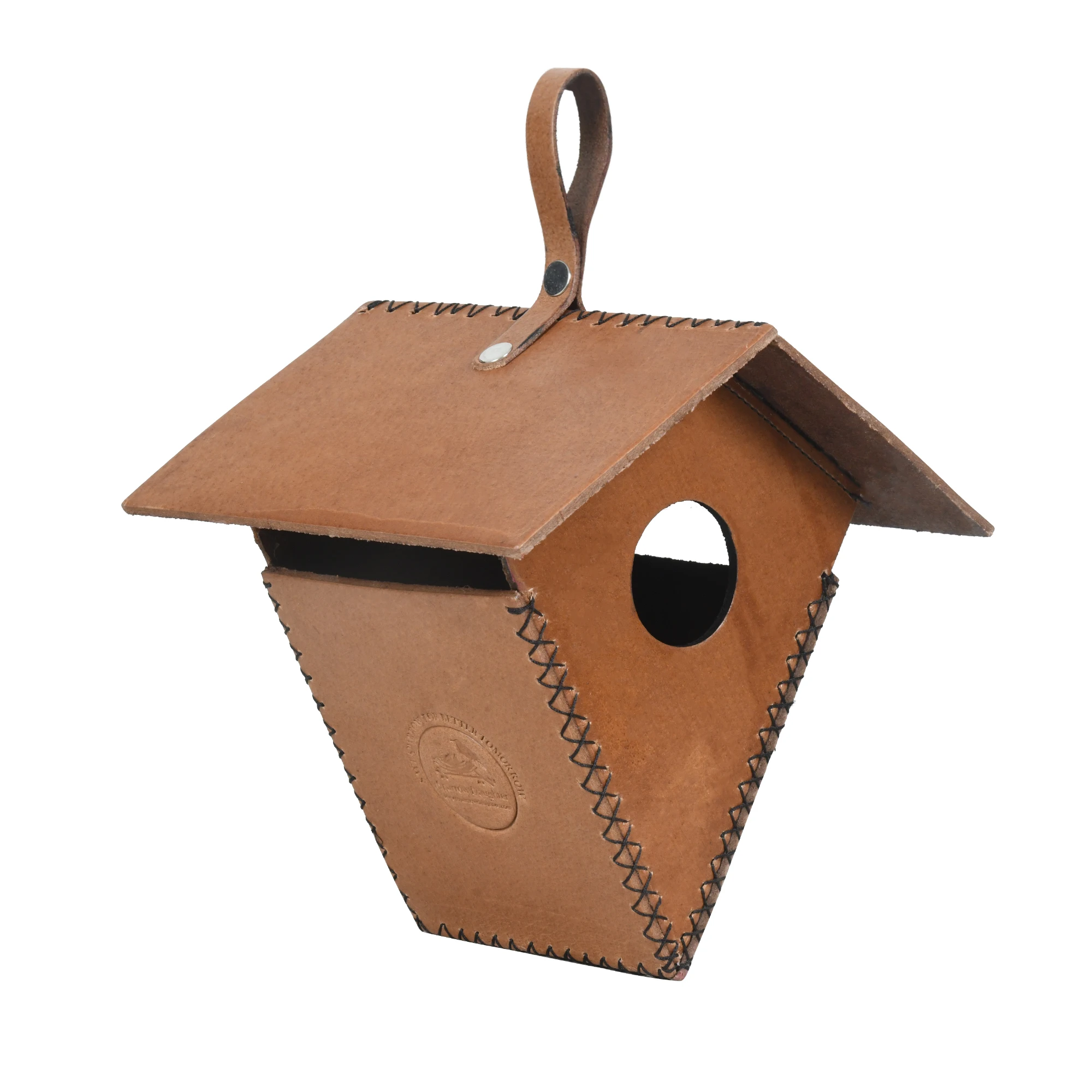 PET BIRD CARE ACCESSORIES LEATHER BIRD HOUSE NEST SHELTER OUTDOOR HANGING BIRD CAGE