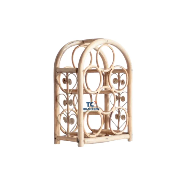 Vintage Style Rattan Wine Rack And Win Bottle Holder With Strap From Vietnam Handicraft