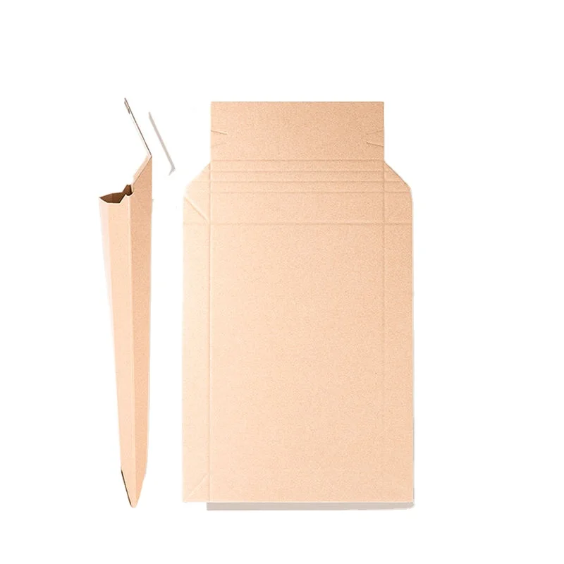 New Arrival Custom Stay Flat Corrugated Rigid Book Mailer E-Fluted Paperboard Envelope Kraft Paper Factory Direct Sale