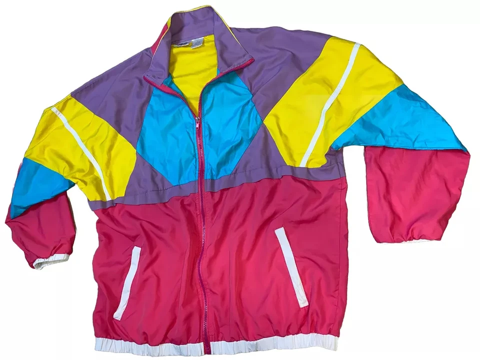 Neon Green Windbreaker Super Color Block Mix Color Scheme Lightweight Breathable Quick Dry Mesh Lining