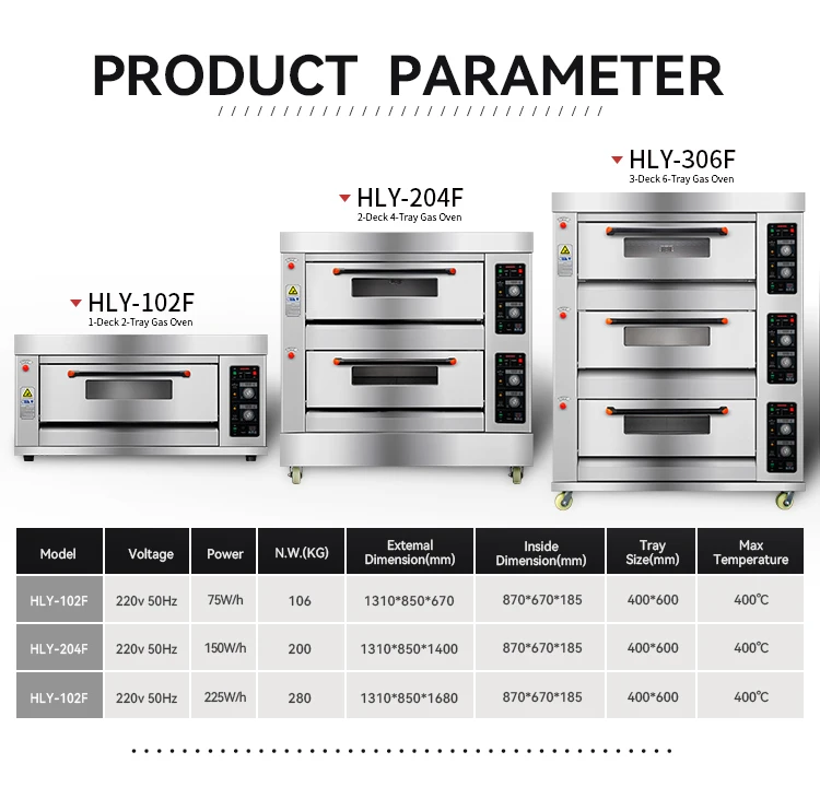 Commercial Single Deck 2 Trays Gas Baking Oven For Bread