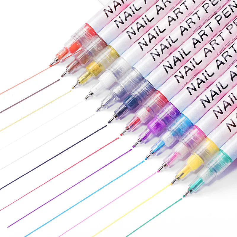 Waterproof Plastic Gel Pencil Painting Liner Brush White Marker Acrylic Pens Nail Art Drawing Graffiti Pen Supplies