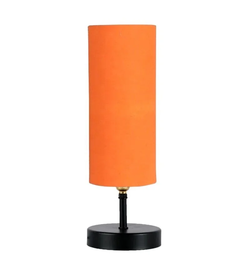 Best Quality Modern Black Color Metal Lamp With Orange Shade .